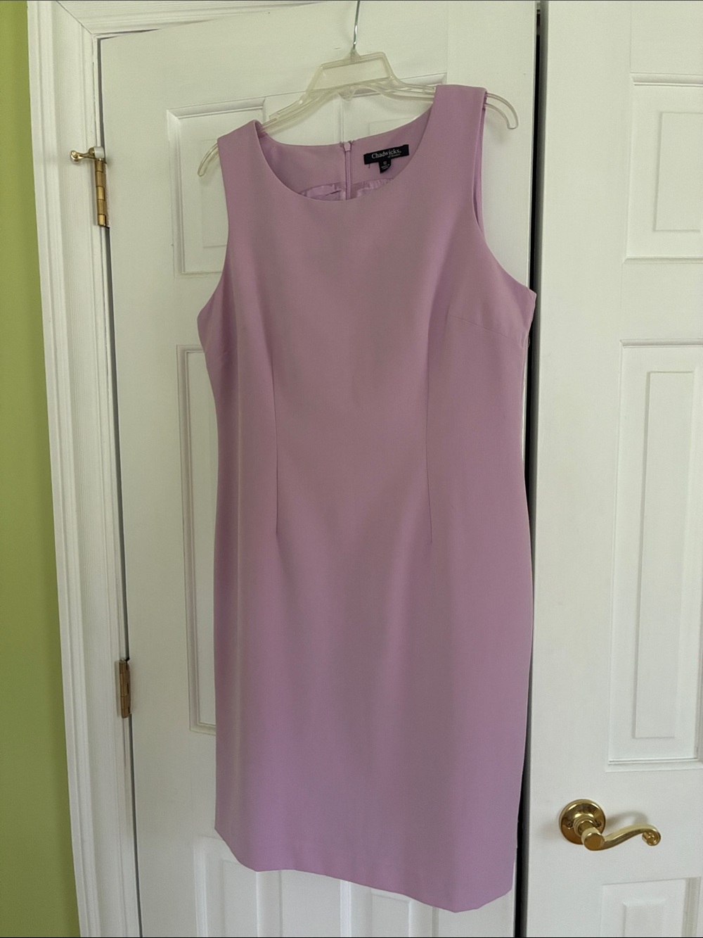Vintage Chadwicks Classic Sleeveless Shift Dress - Lavender Size 12 - Picture 8 of 10